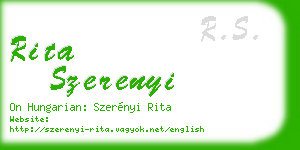 rita szerenyi business card