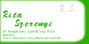 rita szerenyi business card